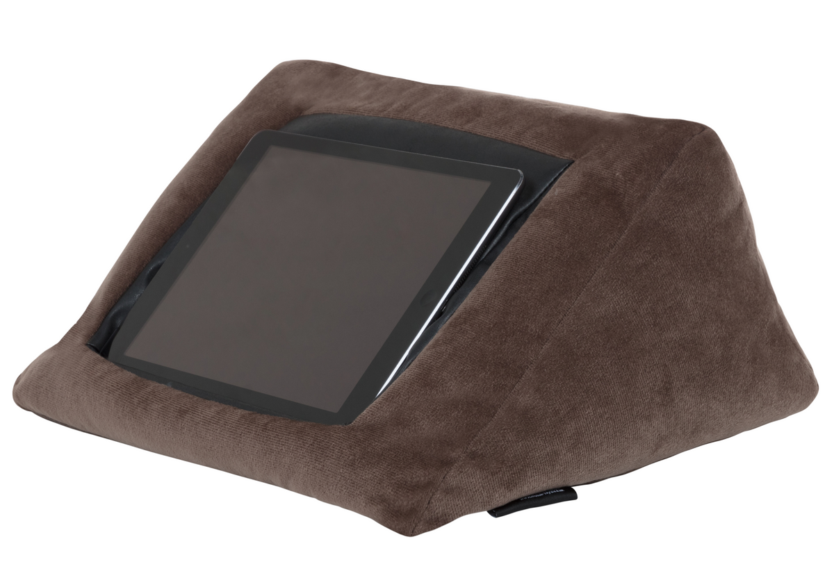 Brown velvet MobileToyz iCushion iPad and tablet cushion stand