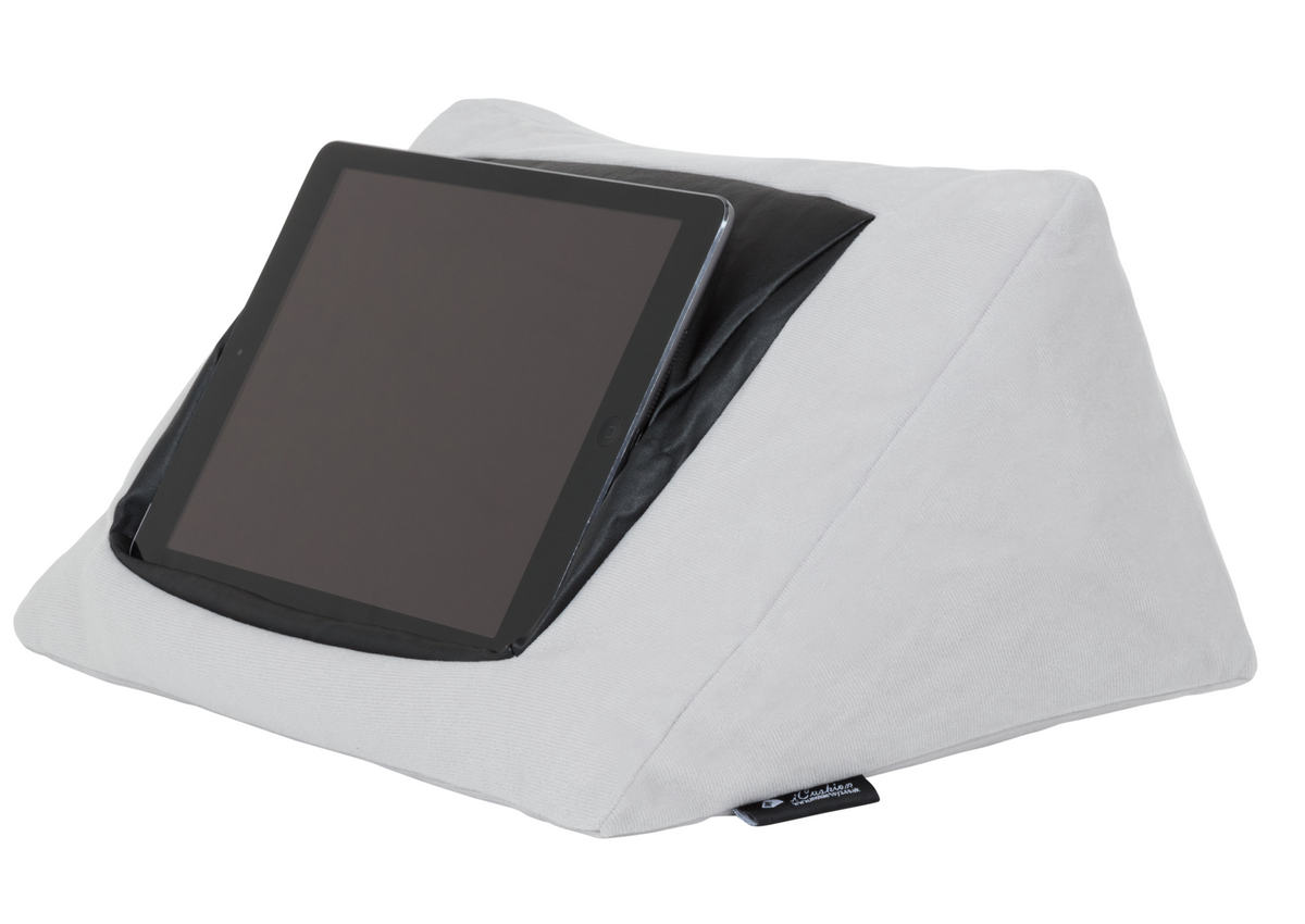 Sky Blue velvet MobileToyz iCushion iPad and tablet cushion stand